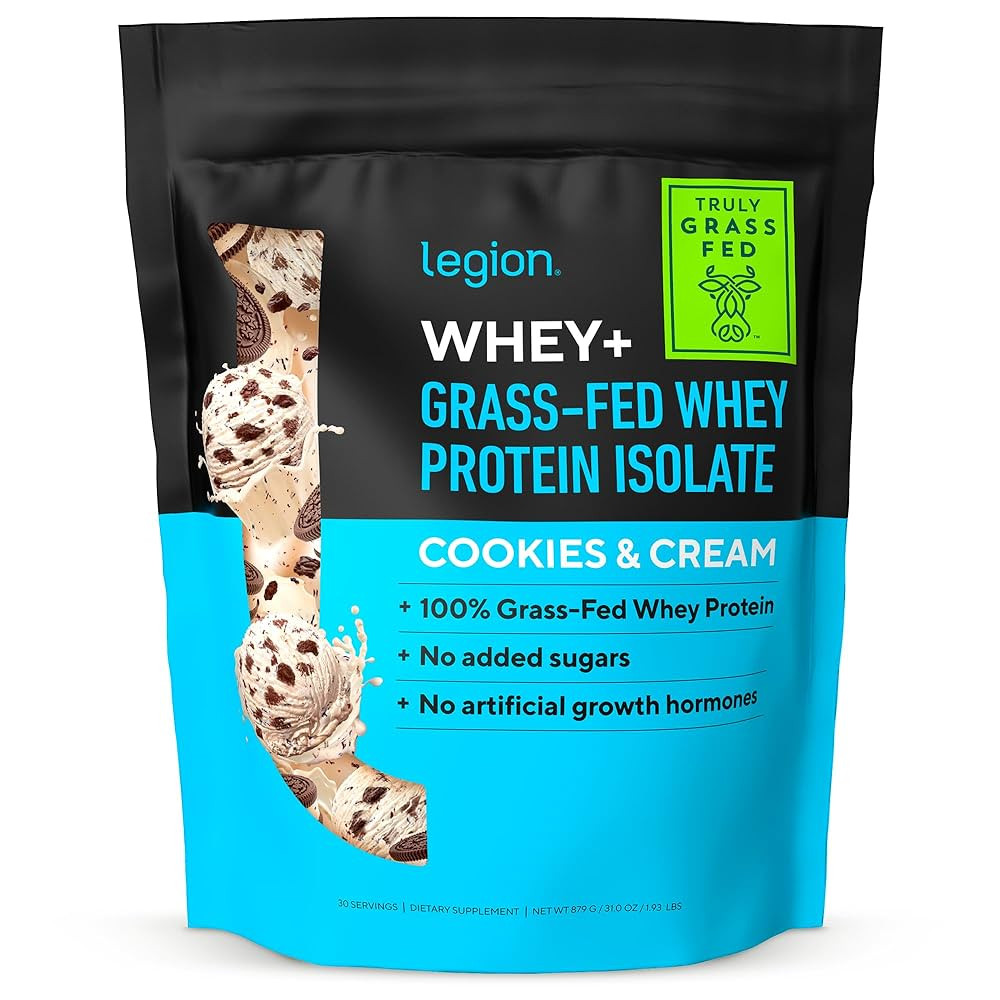 LEGION Whey+ Protein Whey Isolate from Grass Fed Cows - Whey Protein Isolate Powder Low Calorie, ... | Amazon (US)