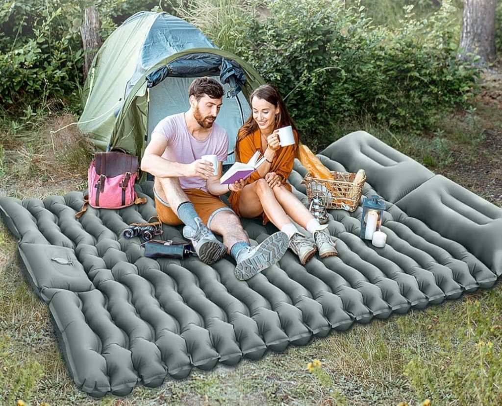 Essential camping luxe for every outdoor escape. 🌲⛰️ This double camping sleeping pad brings real comfort to the wild with a 4-inch ultra-thick design, built-in pillows, and easy foot-pump inflation for a stress-free setup. Perfect for tent trips, mountain weekends, hiking adventures, or travel, it gives two people a soft elevated place to rest after a day outside. Cozy, practical, and made for better nights under the stars. 

Shop now and camp in comfort. 🌙

#LTKTravel #LTKSeasonal #LTKActive