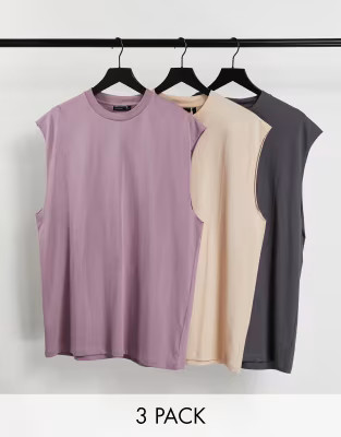 ASOS DESIGN 3 pack oversized tank | ASOS (Global)