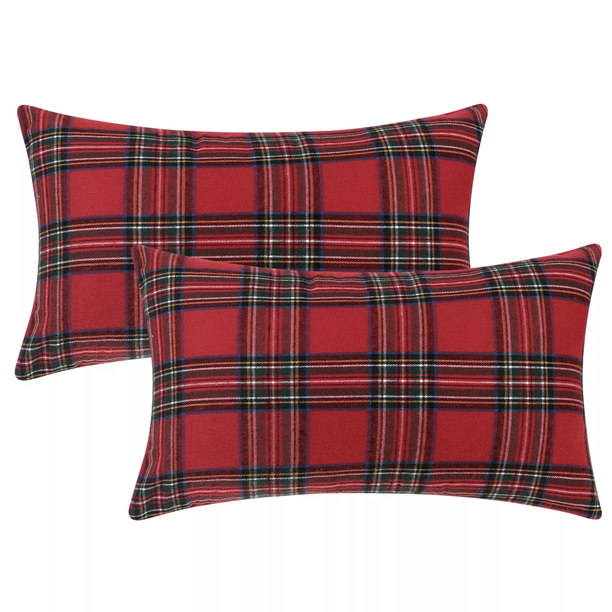 Pack Of 2 Festive Plaid Decorative Throw Pillow Covers Scottish Tartan Square Cushion Covers 12"x... | Kohl's