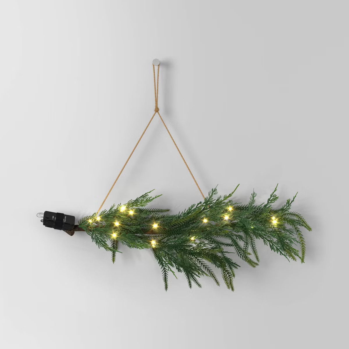 28" Pre-lit Cedar Branch Hanging Christmas Artificial Swag Warm White LED Lights - Wondershop™ | Target