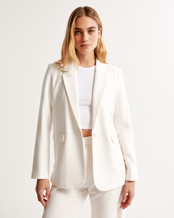 Linen-Blend Blazer | Abercrombie & Fitch (US)