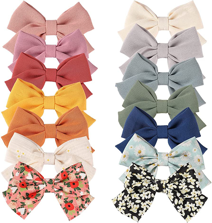 Baby Hair Clips for Girls,Bows for Girls with Fully Lined Alligator Clips,Handmade Gifts Barrette... | Amazon (US)