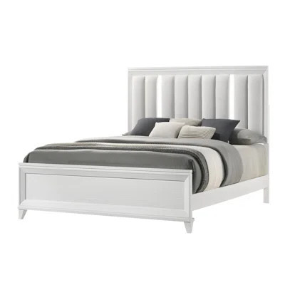 1pc Panel Bed Upholstered Cushion LED s Headboard Wooden Solid Wood Furniture | Wayfair North America