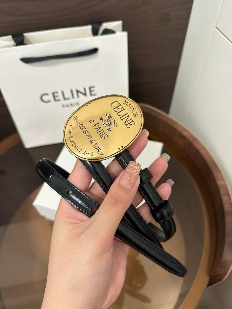 Women's Celine Black Leather Belt (W: 13mm/0.51in; L: 95/38) | eBay US