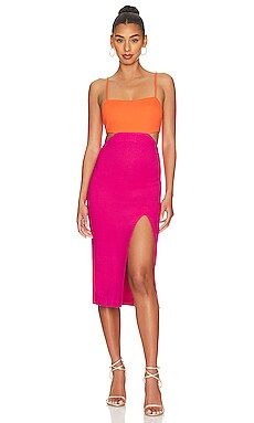 h:ours Haydon Dress in Pink & Orange from Revolve.com | Revolve Clothing (Global)