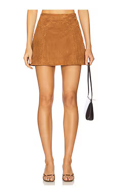 retrofete Juana Suede Skirt in Cognac from Revolve.com | Revolve Clothing (Global)