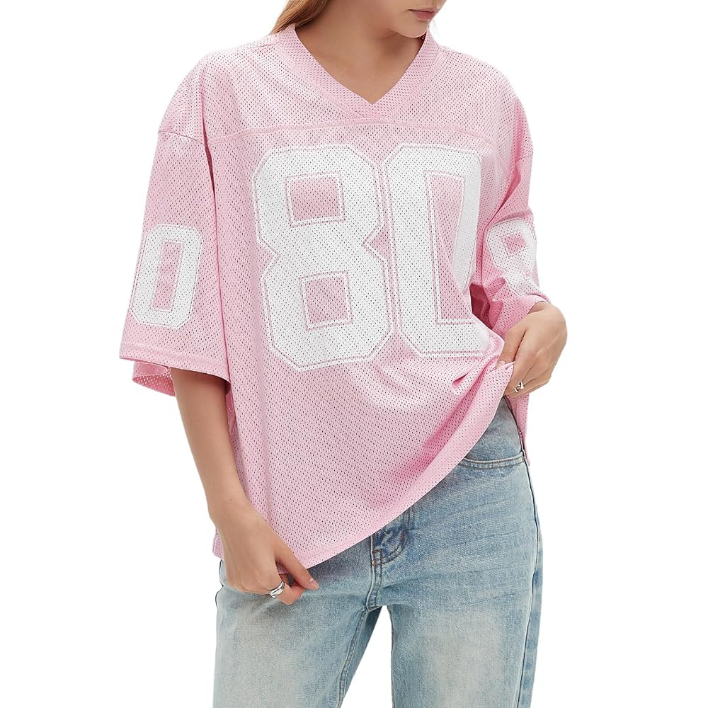 Womens Graphic Tees - Oversized Jersey Summer Top Jersey Top Coquette Clothes Y2k Streetwear Shor... | Amazon (US)