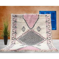 Pink Beni Ourain Rug - Authentic Moroccan Rug- Custom Large Rug For Living Room- Checkered Beni Ouarain | Etsy (UK)