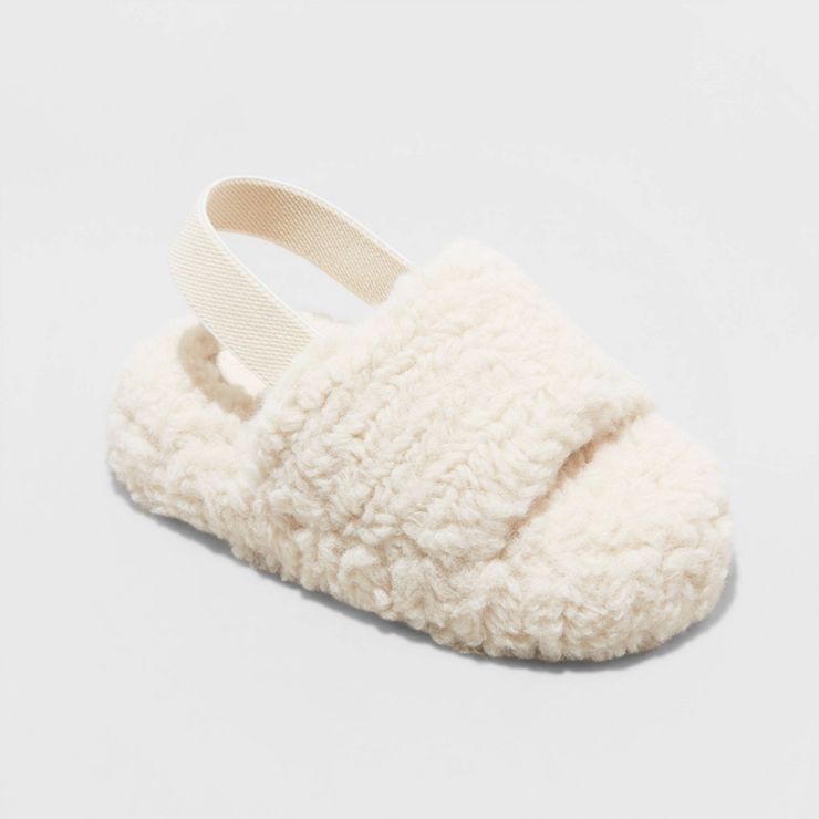 Toddler Avi Single Strap Faux Shearling Slippers - Cat & Jack™ | Target