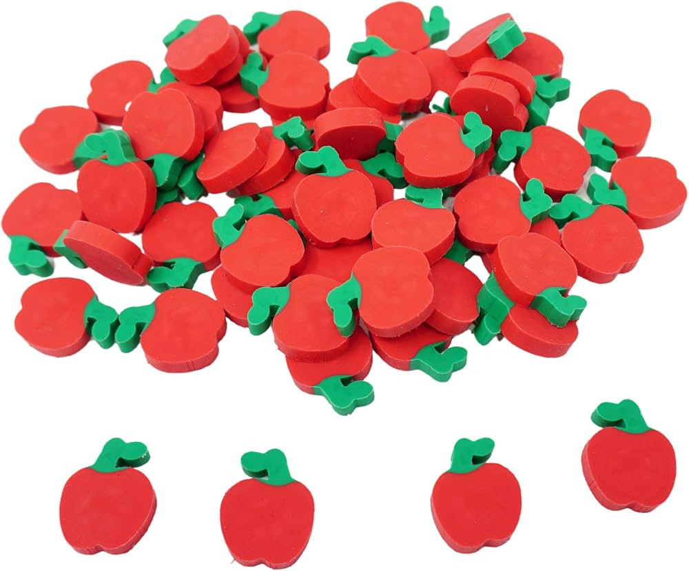 4E's Novelty 144 Mini Apple Erasers Bulk Welcome Back to School Gifts for Students First Day of S... | Amazon (US)
