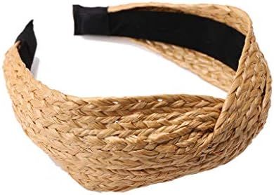 Amazon.com : Headbands for Women Straw Knotted Headbands,Bohemian Summer Wide Headbands for Women... | Amazon (US)