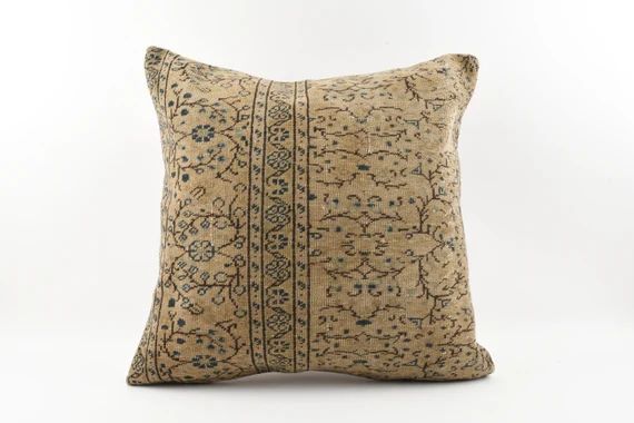 Turkish Kilim pillow, 24x24 inch, 60x60 cm kilim pillow cover, home decor, decorative throw pillo... | Etsy (US)