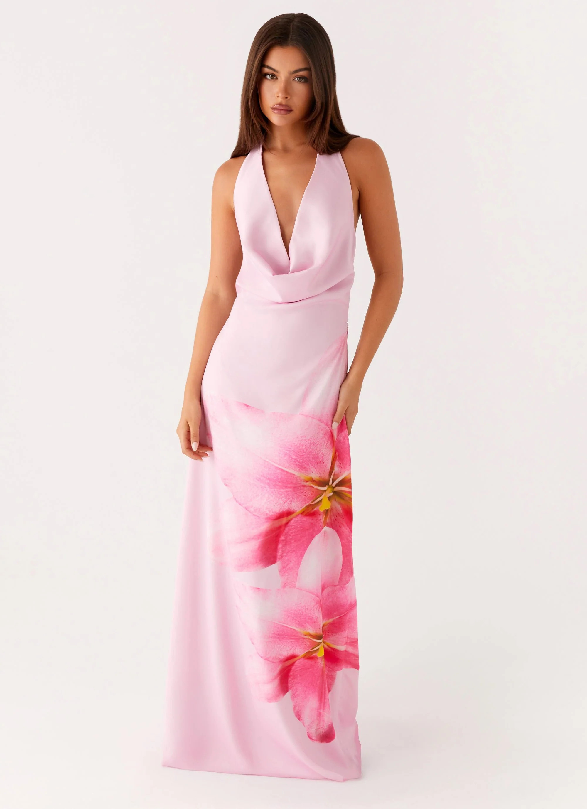 Bryony Cowl Maxi Dress - Pink | Peppermayo (Global)