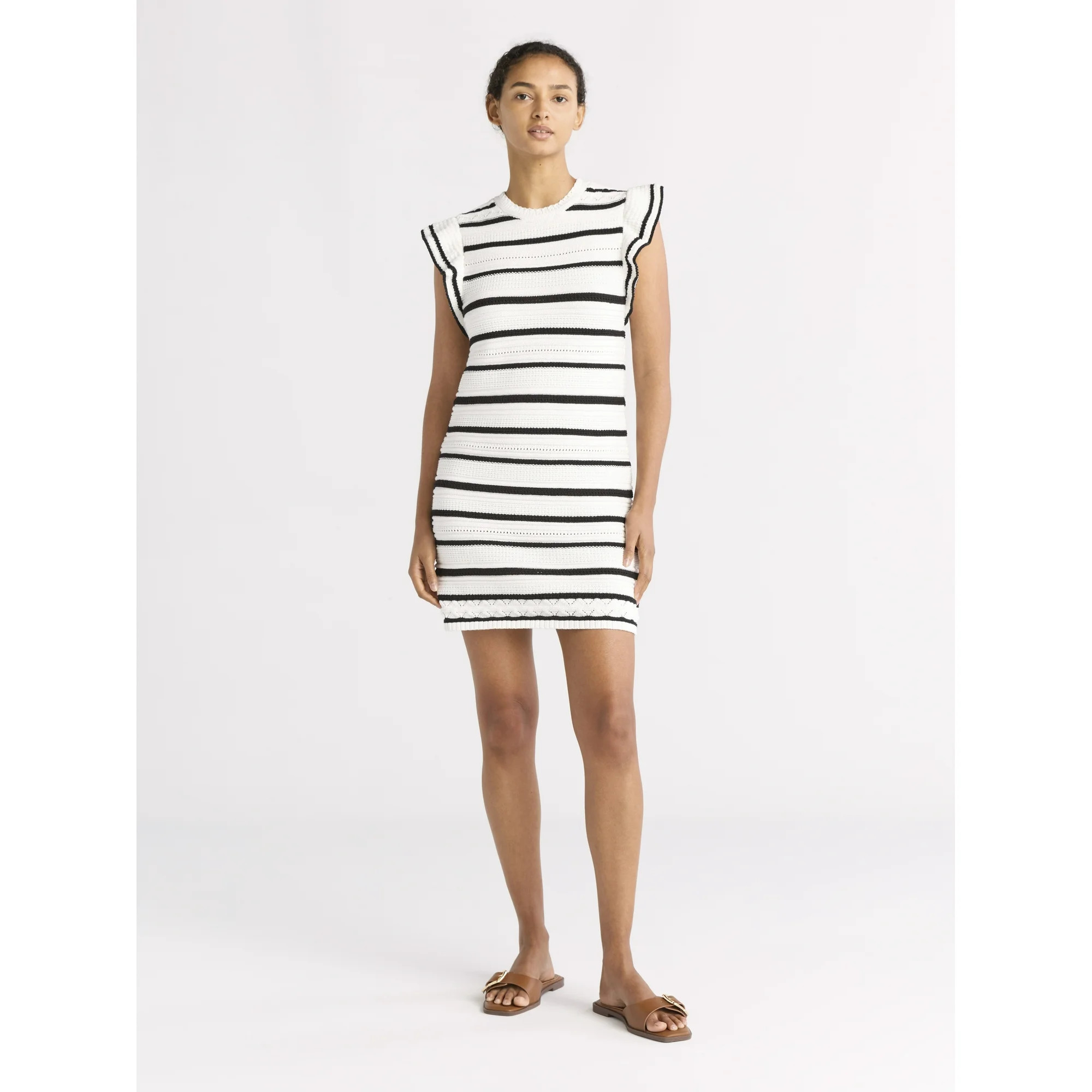 Free Assembly Women's Flutter Sleeve Mini Sweater Dress, Size XS-XXL | Walmart (US)