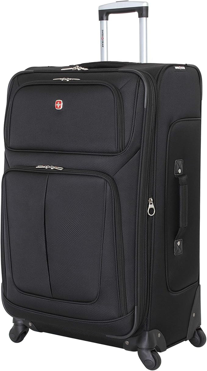 SwissGear Sion Softside Expandable Luggage, Black, Checked-Large 29-Inch | Amazon (US)