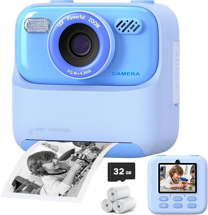 Upgrade Kids Camera Instant Print for Boys and Girls, 1080P HD Dual-Lens Selfie Digital Camera wi... | Amazon (US)