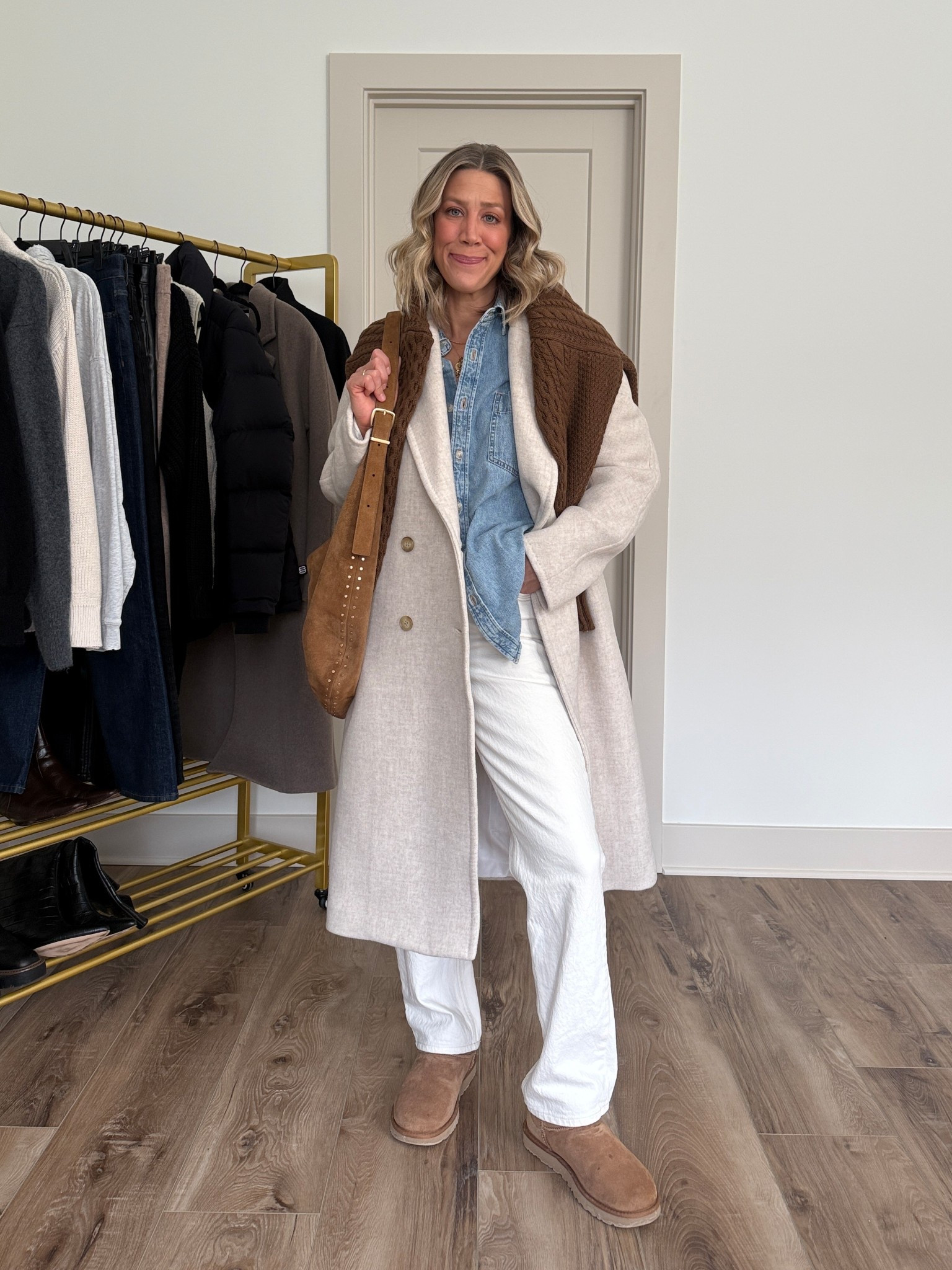 Wearing 26/regular jeans, XS denim shirt, small sweater, XS coat, boots tts 

#LTKFindsUnder100 #LTKOver40 #LTKFindsUnder50