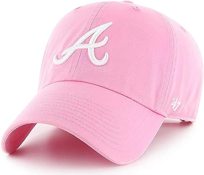 47 Brand MLB Rose Pink Primary Logo Clean Up Adjustable Baseball Cap Hat, Adult One Size Fits All | Amazon (US)