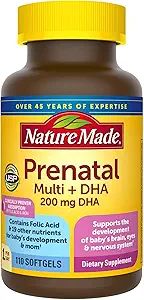 Prenatal Multi + DHA Softgels, Prenatal Vitamins & Minerals for Baby’s Development & Mom’s Nu... | Amazon (US)