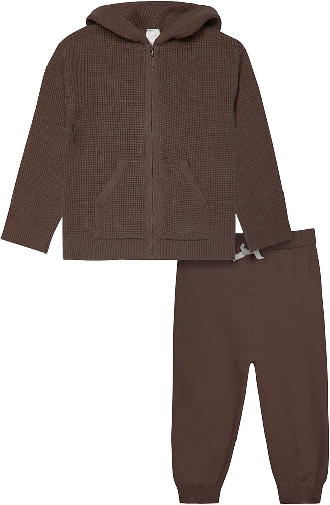 Modern Moments by Gerber Baby and Toddler Hooded Sweater Knit Jacket & Jogger | Amazon (US)