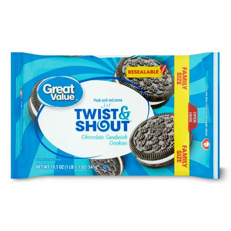 Great Value Twist & Shout Chocolate Sandwich Cookies, 19.1 oz | Walmart (US)