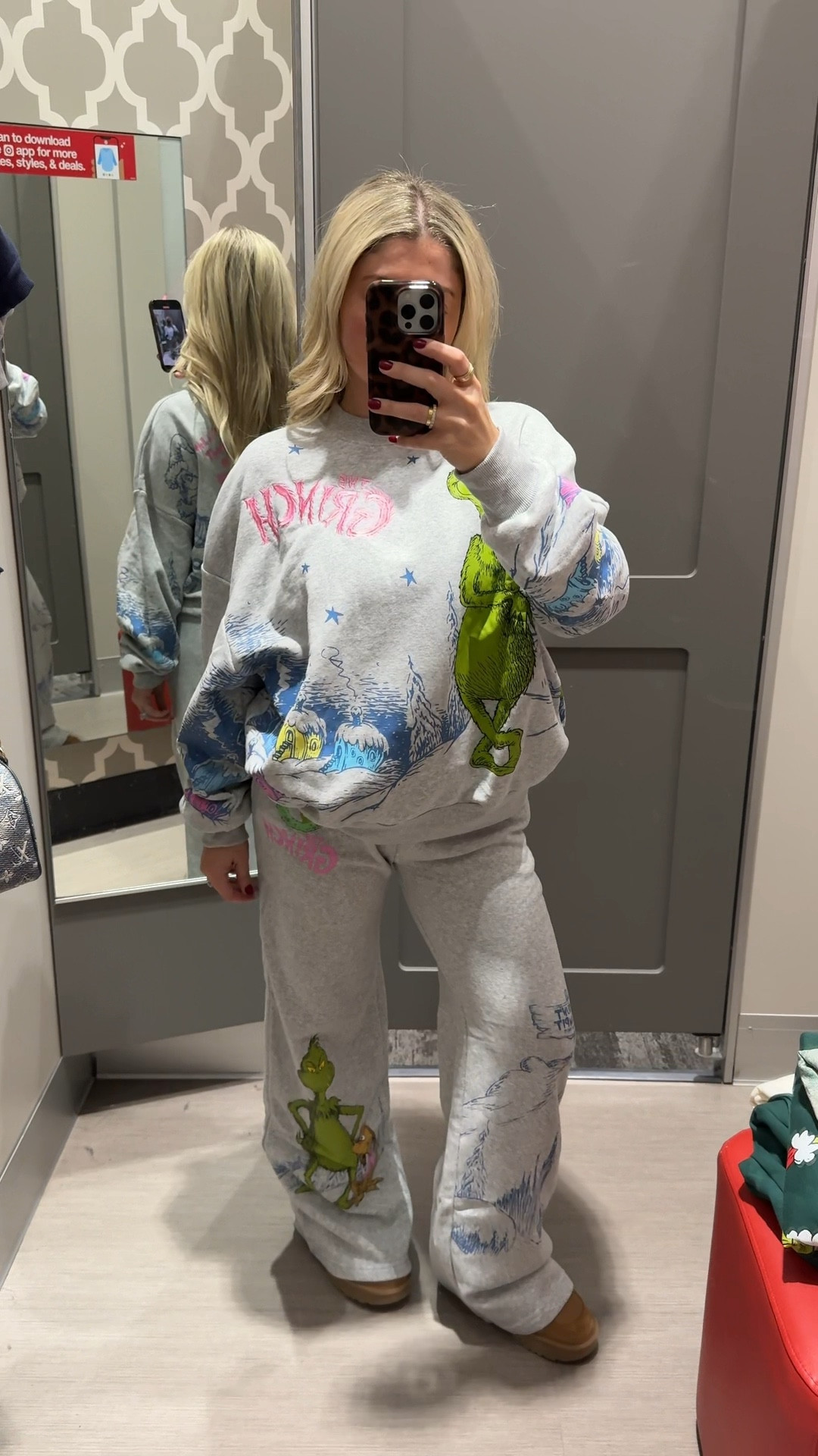 Grinch matching set on sale
Size large sweater 
Med pants 
Uggs tts
Target Christmas finds 

#LTKHoliday #LTKootd #LTKGiftGuide