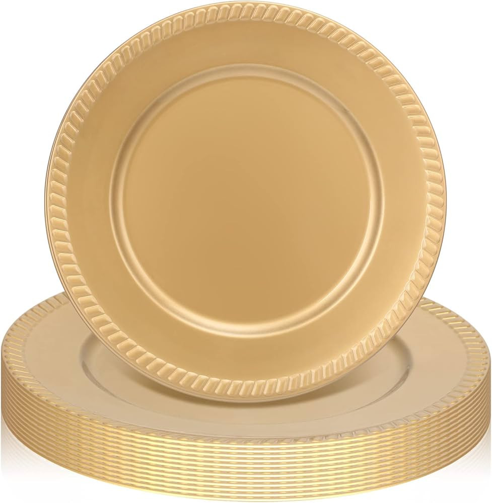 18 Pieces Gold Charger Plates Bulk 13 Inch Round Gold Chargers for Dinner Plates with Beaded Rim ... | Amazon (CA)