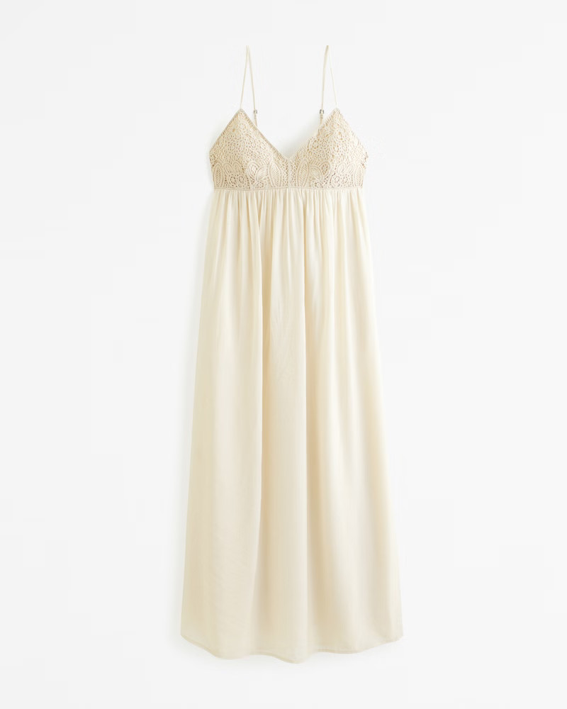 Women's Lace Cutwork Maxi Dress | Women's Dresses & Jumpsuits | Abercrombie.com | Abercrombie & Fitch (US)