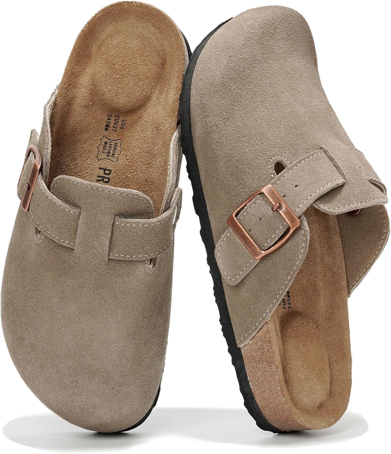 Project Cloud 100% Genuine Leather Slip-ons Footbed Clogs for Women Sandals | Amazon (US)