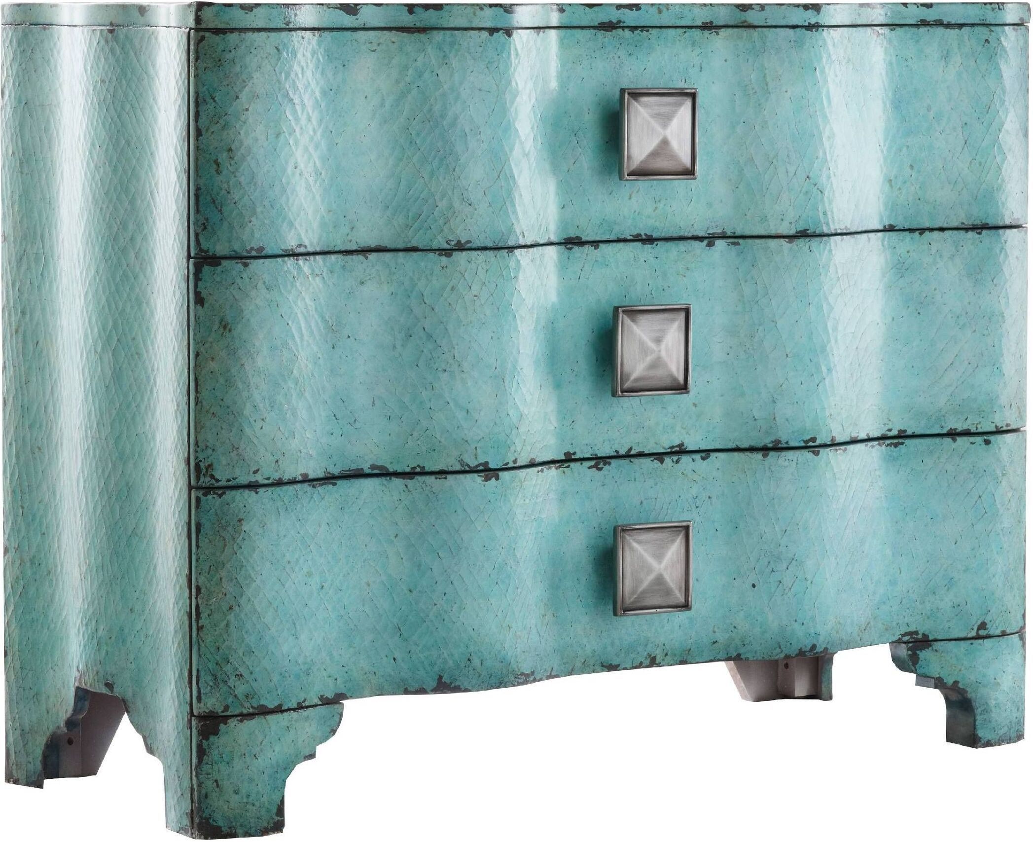 Melange Turquoise Crackle Chest | 1stopbedrooms