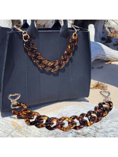 1pc Amber Chunky Leopard Print Bag Chain Charm, Leopard Print Purse Charm, Leopard Print Bag Charm Accessory For Purse | SHEIN