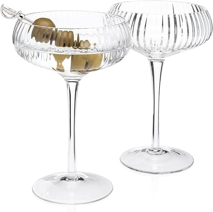 HISTORY COMPANY 1940 El Morocco Crystal Cocktail Coupe - Inspired by the Legendary Nightclub, 2-P... | Amazon (US)