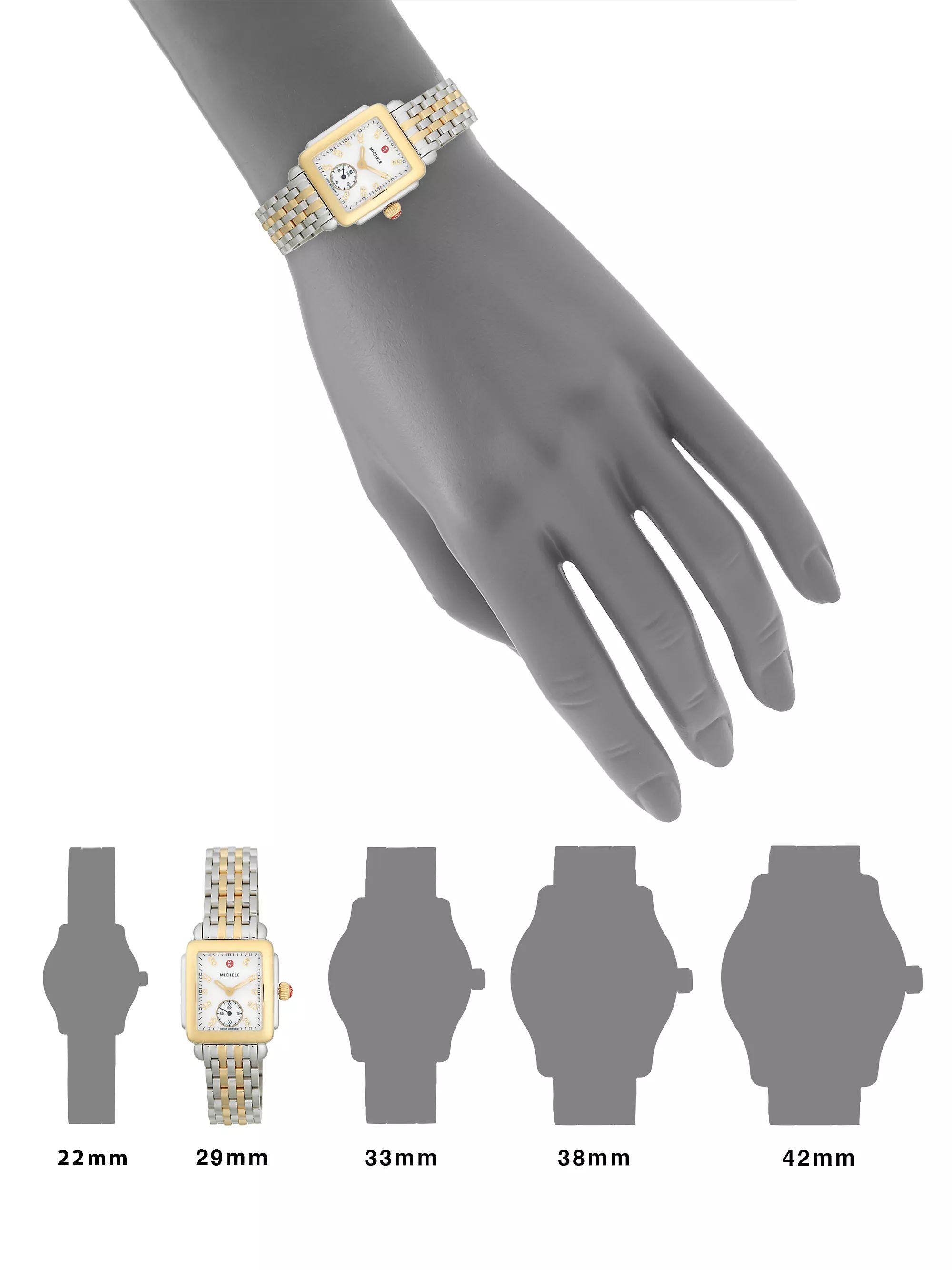 Deco Two-Tone Diamond Marker Rectangular Bracelet Watch | Saks Fifth Avenue