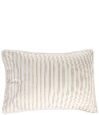 Southern Living Simplicity Duo Cotton & Linen Solid & Striped Fringed Reversible Sham | Dillard's | Dillard's