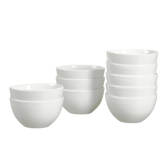 5.5" 10pk Porcelain Catering Cereal Bowls White - Tabletops Gallery | Target