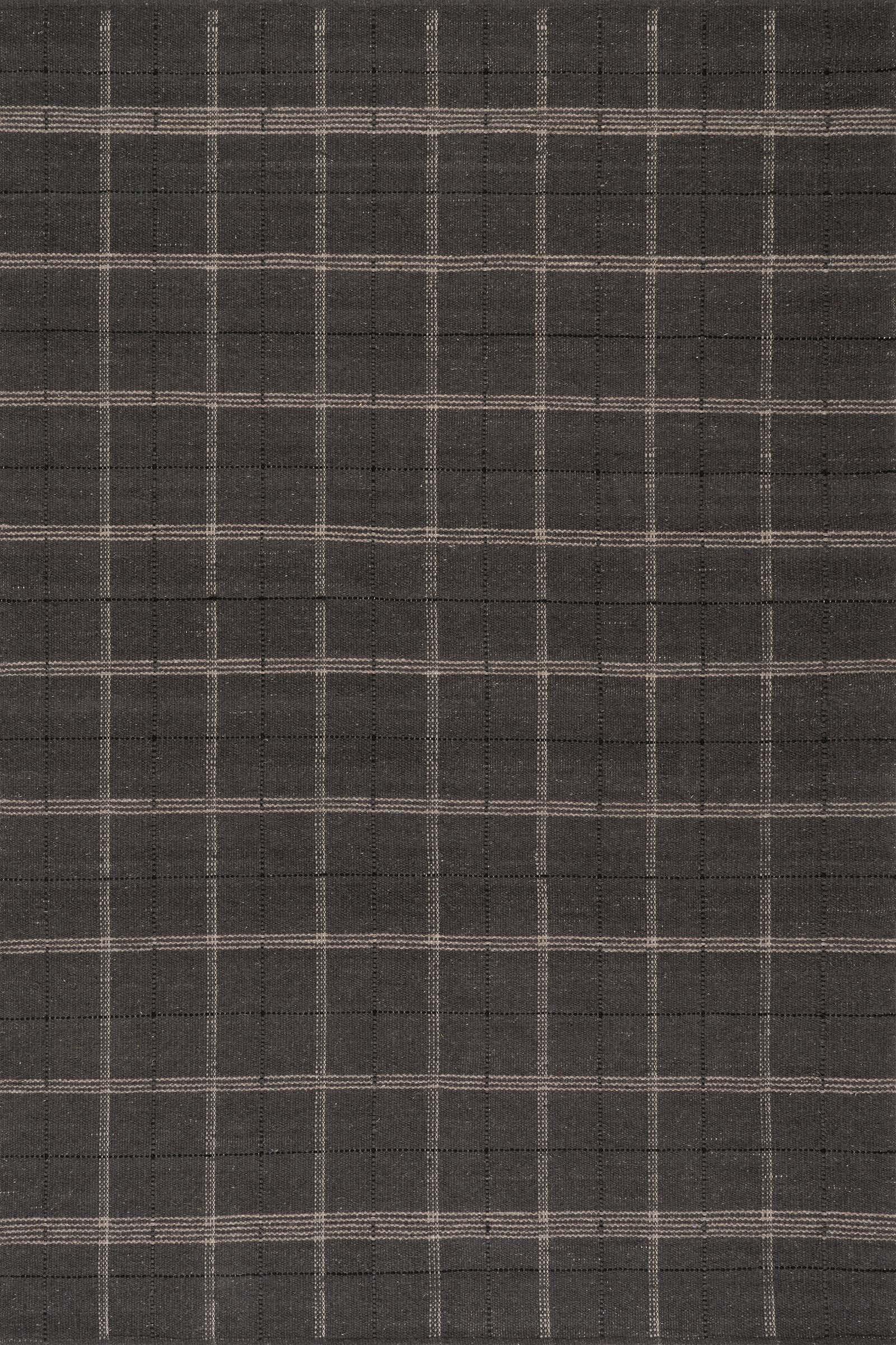 Downing Plaid Wool Rug by Nate Berkus | Black | Rugs USA