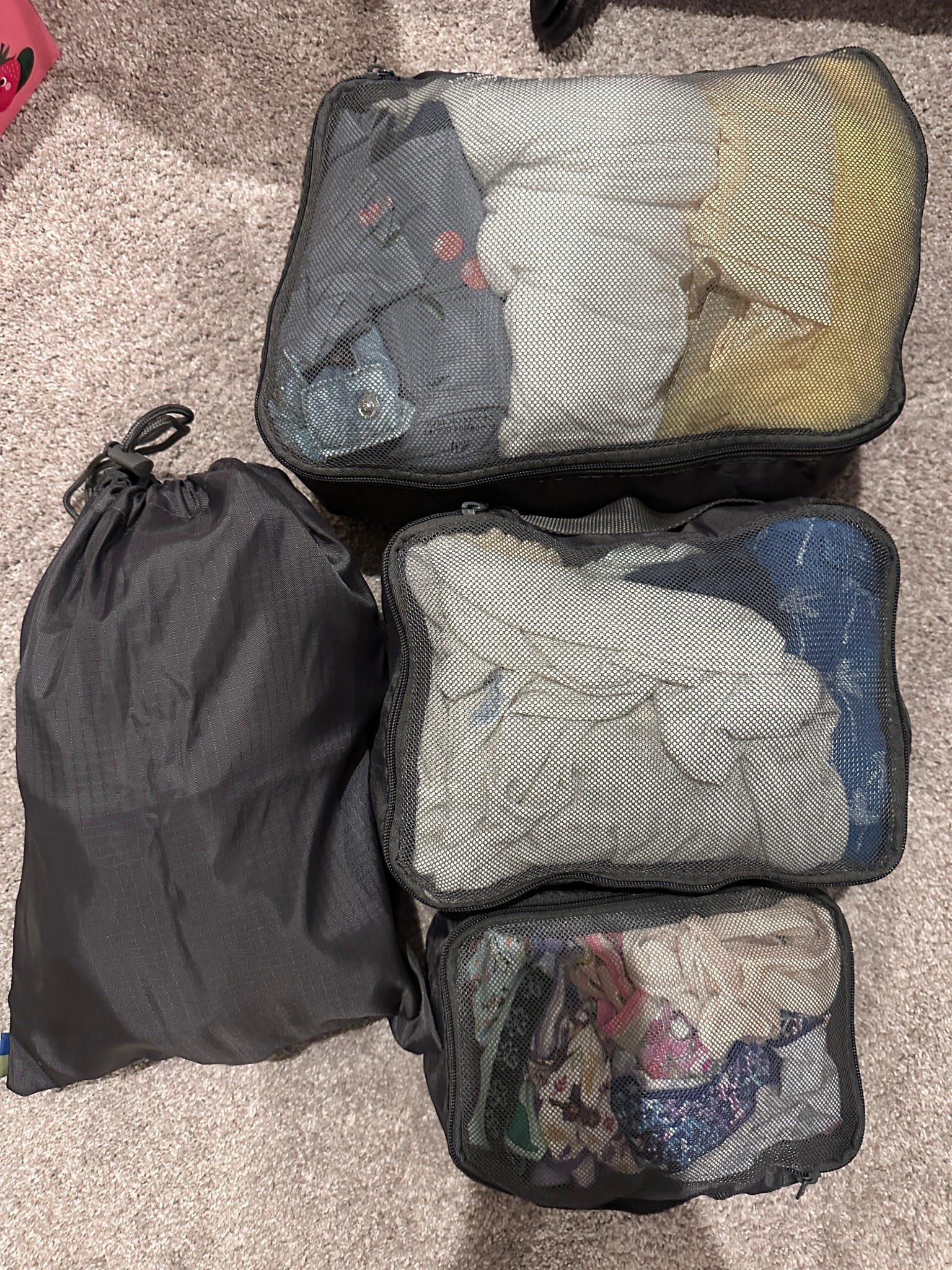 Everyone got their own set! 
I bought 6 sets! 
11 outfits. 4 swimsuits and 2 cover ups. 2 sets of pjs, undies and socks! Shoes and all of our essentials fit in all of these!
Def recommend ! 

#LTKdayinmylife #LTKmomlife #LTKTravel