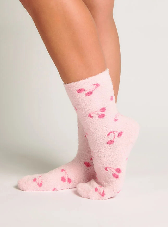 Cherry fluffy socks - Pink Mix | Boux Avenue (UK)