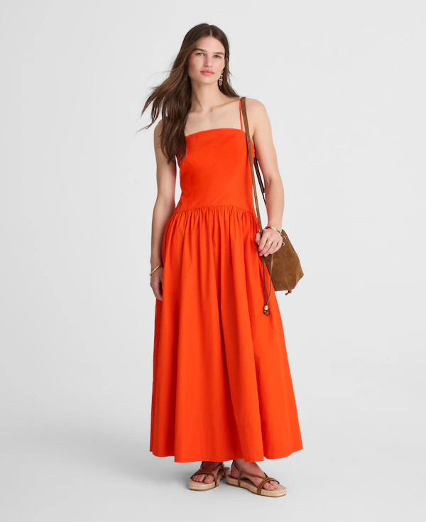 Poplin Seamed Maxi Dress | Madewell | Madewell