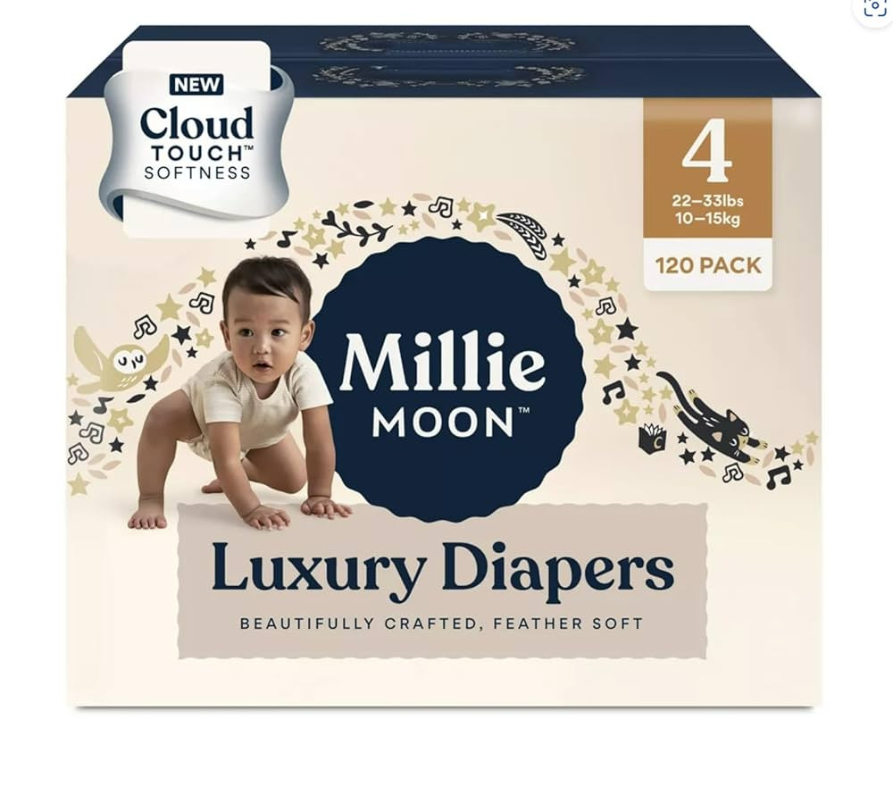 Millie Moon Diapers Sizes 1-6 Luxury Diapers COUCHES DE Luxe (Choose Size) (Size 4-72 Diapers (22... | Amazon (US)