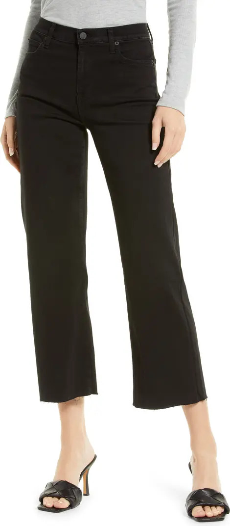 Alexa High Waist Raw Hem Crop Wide Leg Jeans | Nordstrom