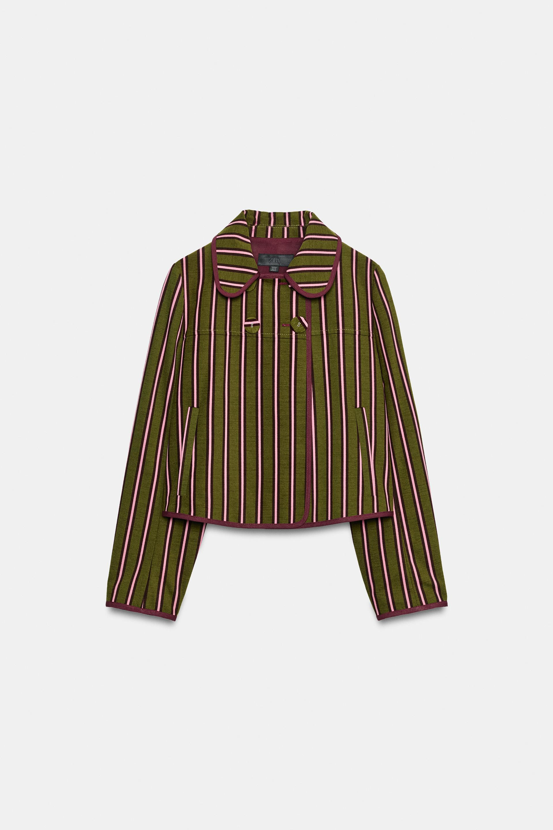 STRIPED DOUBLE-BREASTED JACKET | Zara US
