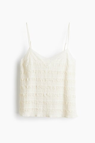 H & M - Textured Jersey Camisole Top - Ivory | H&M (US + CA)