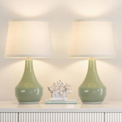 19.4" Modern Ceramic Table Lamps for Night Stands,Set of 2 for Nightstand | Wayfair North America