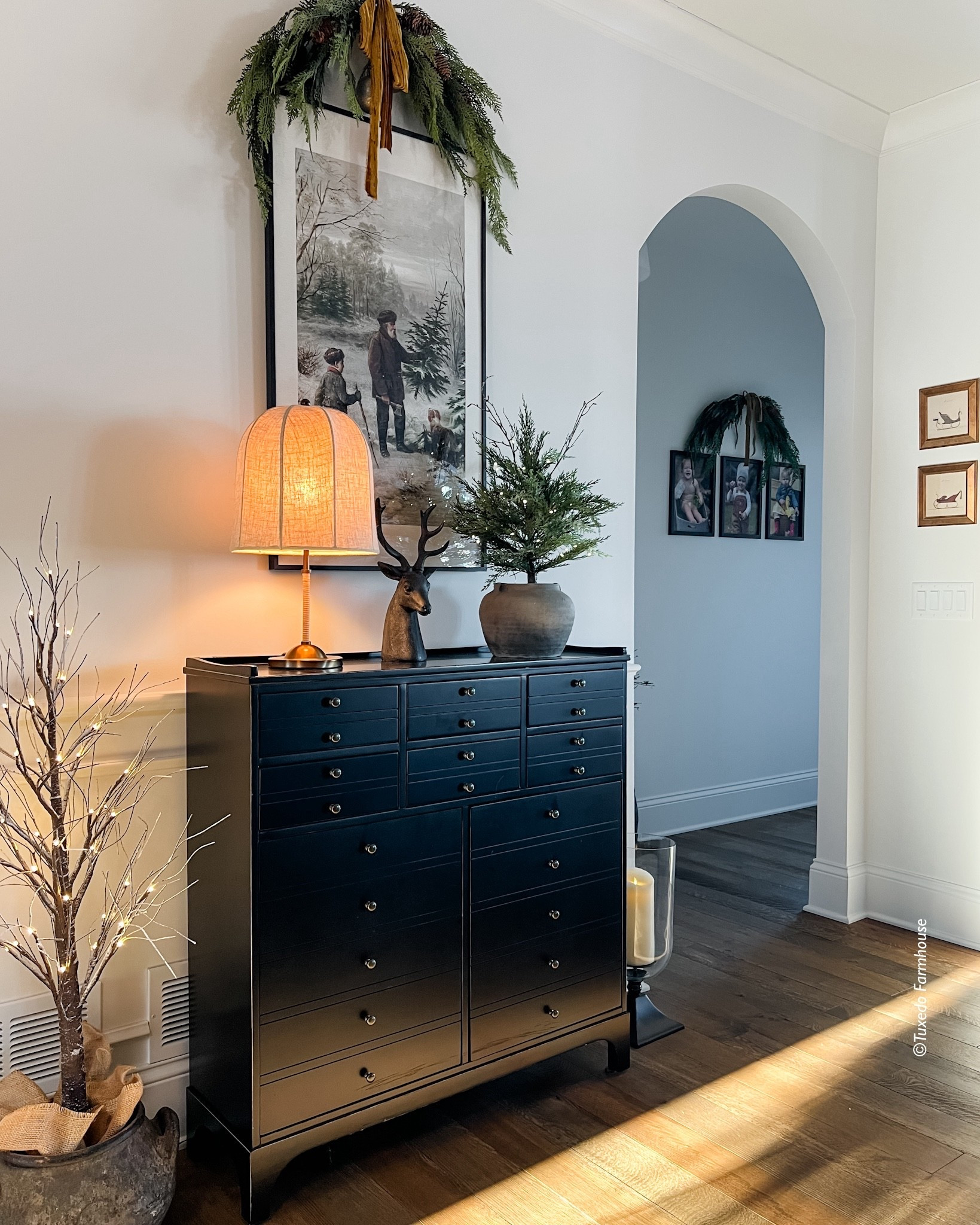 Holiday in my foyer hallway is complete. This apothecary cabinet is still a fav piece of mine. It’s perfect for narrow spaces and is on sale. This vintage art is so charming. Add a swag, with velvet ribbon and a couple ornaments, above your art for a little something more. 

#LTKSeasonal #LTKHoliday #LTKHome