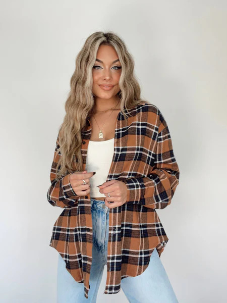 Rust Flannel Season Shirt | Lane 201 Boutique