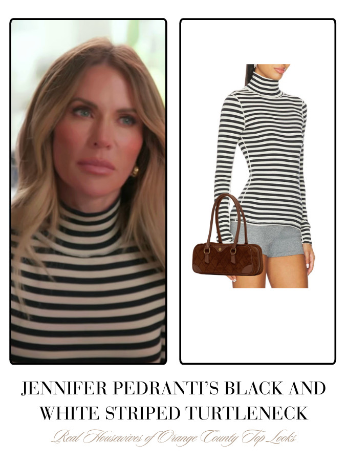 Jennifer Pedranti's Black and White Striped Turtleneck 

 