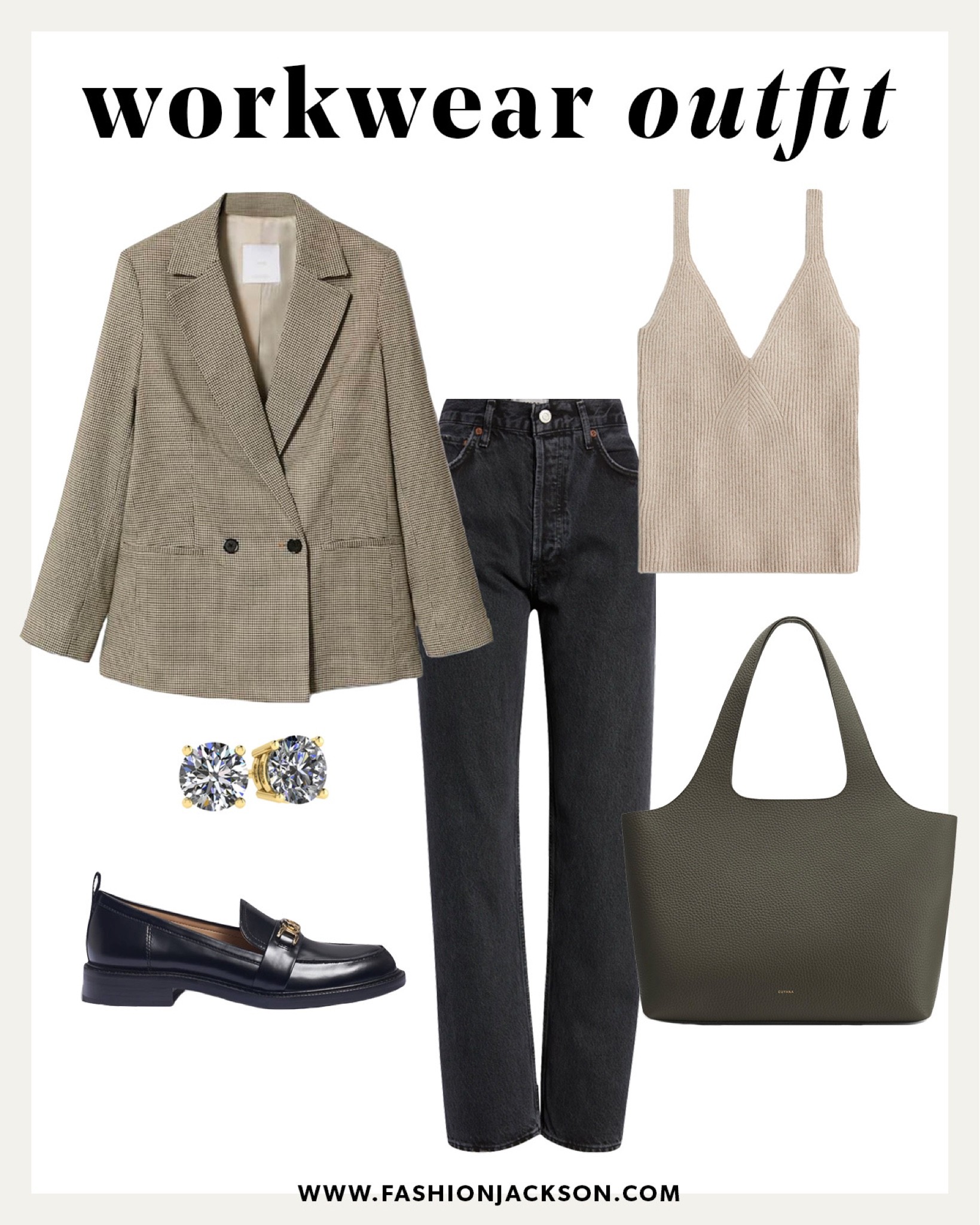 Fall workwear outfit idea #fallfashion #falloutfit #workoutfit #blazerlook #loafers #blazer #cashmere #agolde #businesscasual #fashionjackson

#LTKworkwear #LTKstyletip #LTKunder100