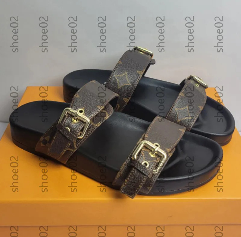 Designer Slippers slides sandals Summer Flats Sexy real leather platform Shoes Ladies Beach Effor... | DHGate